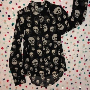 Sheer black skull blouse